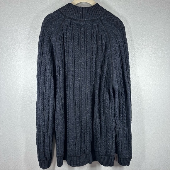 Carbon 2 Cobalt Sweater Men's Large L Navy Cotton Wool Chunky Knit Fisherman - Picture 6 of 6